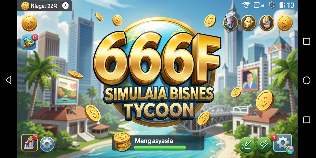 Tampilan gameplay menarik dari 666F yang menunjukkan manajemen bisnis.
