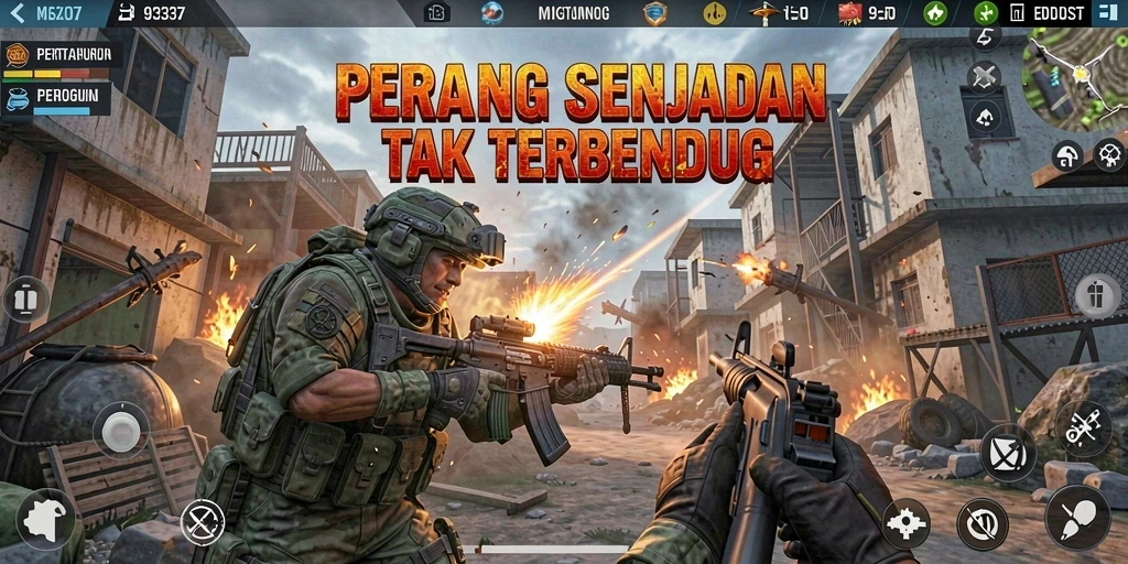Menampilkan aksi pertempuran seru dalam game TPS 93337.