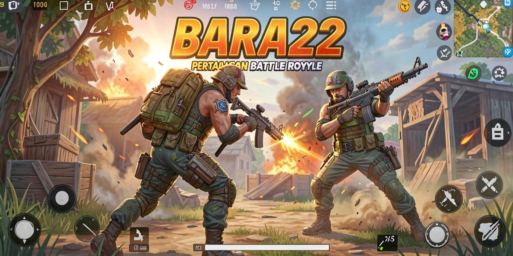 Gameplay seru BARA22 dengan aksi Battle Royale yang menegangkan.