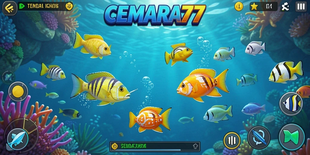 Tampilan gameplay Tembak Ikan dalam CEMARA77 yang seru.