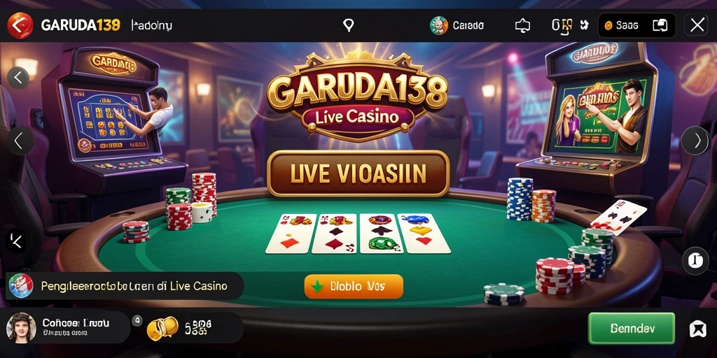Screenshot menunjukkan dealer berinteraksi dengan pemain di GARUDA138.