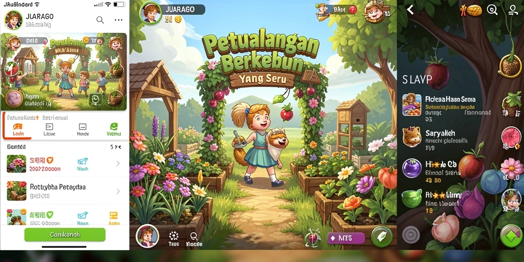 Screenshot JUARAGO menampilkan gameplay seru dalam berkebun.