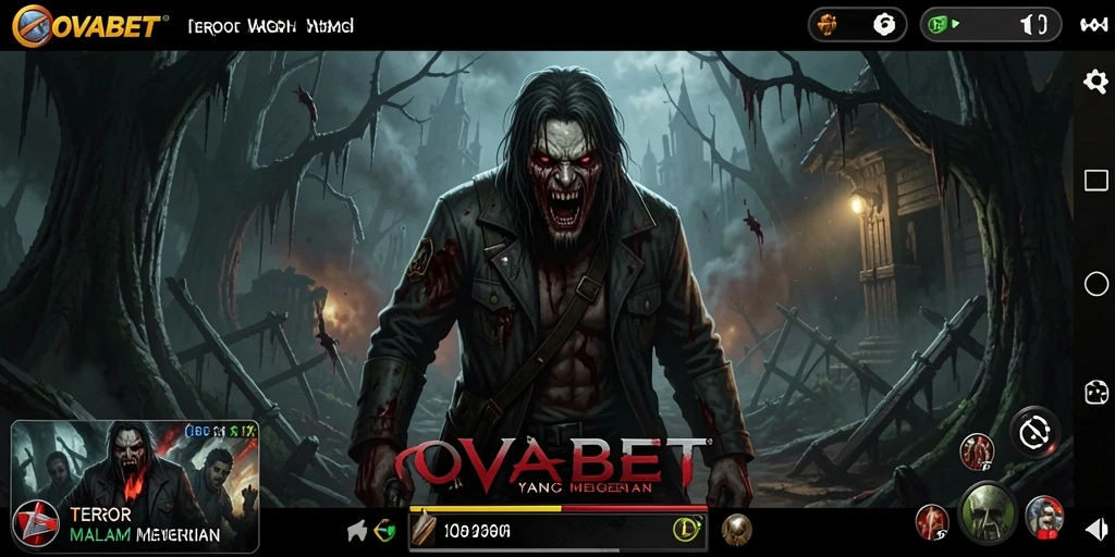 Screenshot OVABET menampilkan suasana mencekam dengan monsters menyeramkan.