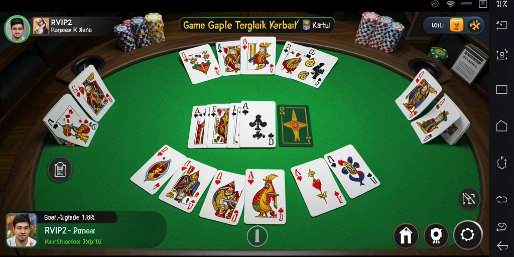 Tampilan gameplay Gaple yang seru dan menarik di RVIP2.