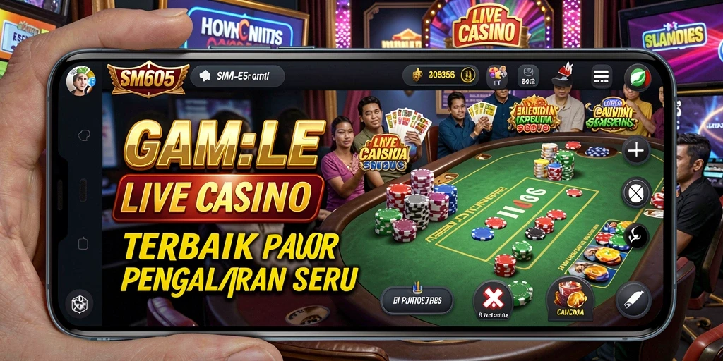 Tampilan gameplay Live Casino yang menarik dan interaktif di SM605.